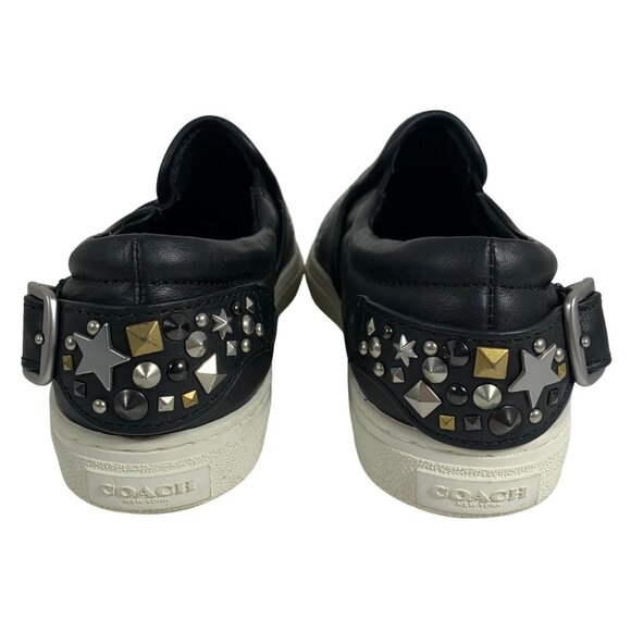 COACH C103 Race Car Sequin Sneakers Slip On Low Top Shoes Pointed Toe SZ 6.5 EUC - Picture 3 of 9